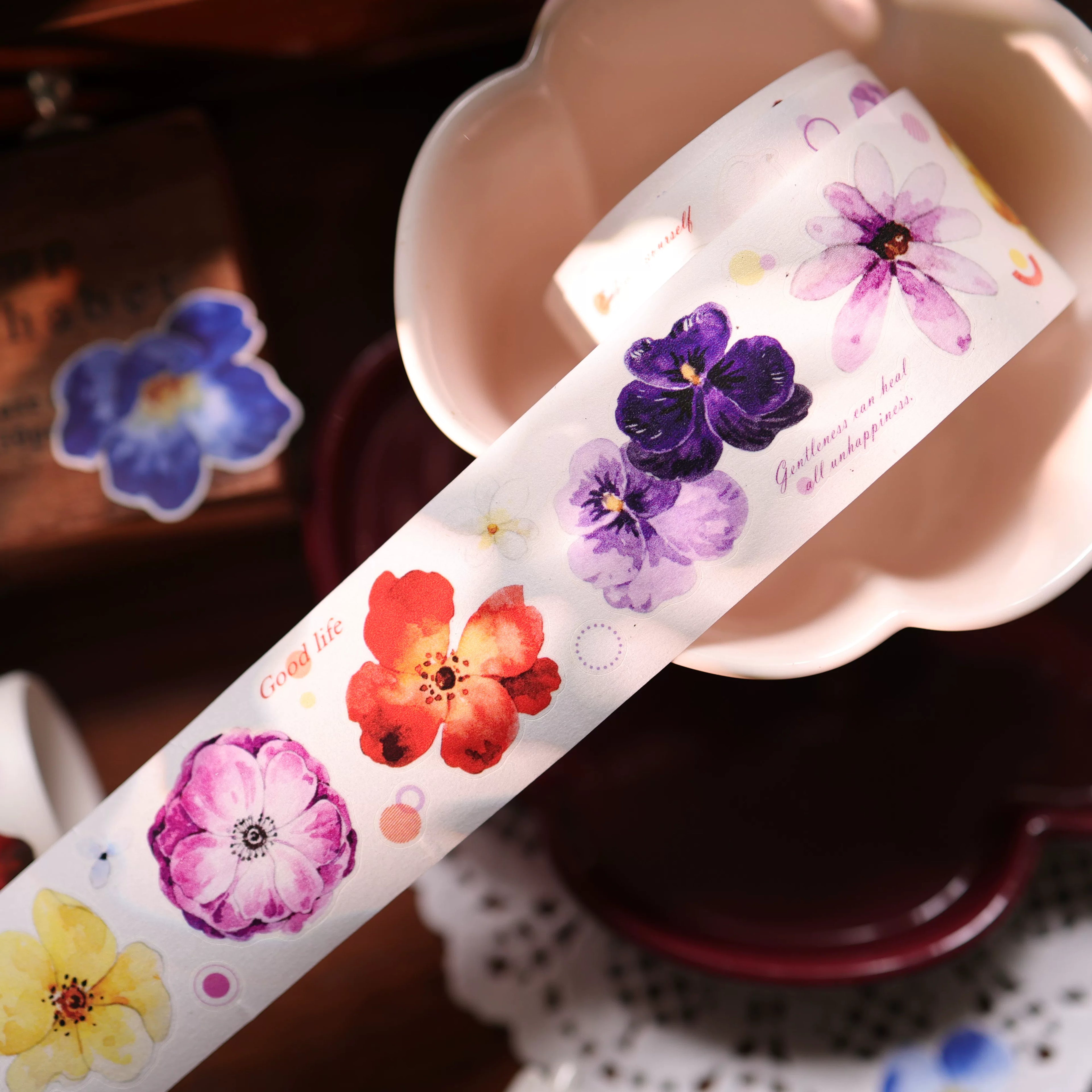 Floral Decorative Tape Rolls- Pastel Ribbons