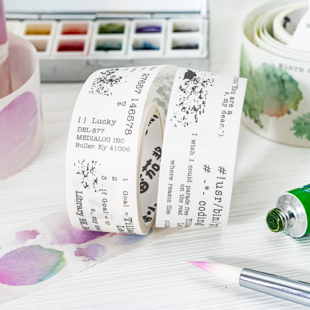 2 Rolls Watercolor and Poem Washi Tape WCBLS