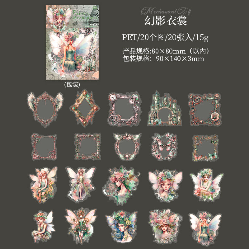 20 Pcs Fairy PET Stickers JXJL