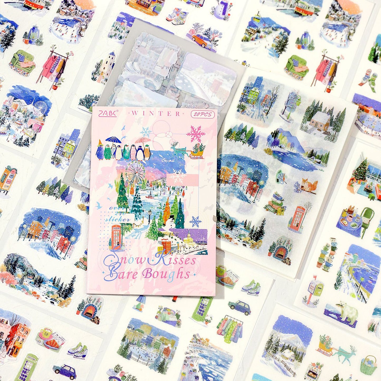 20 Sheets Seasonal Landscape Stickers Book FGSJ