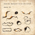 20 Pcs Burning and Ash PET Stickers HJXL