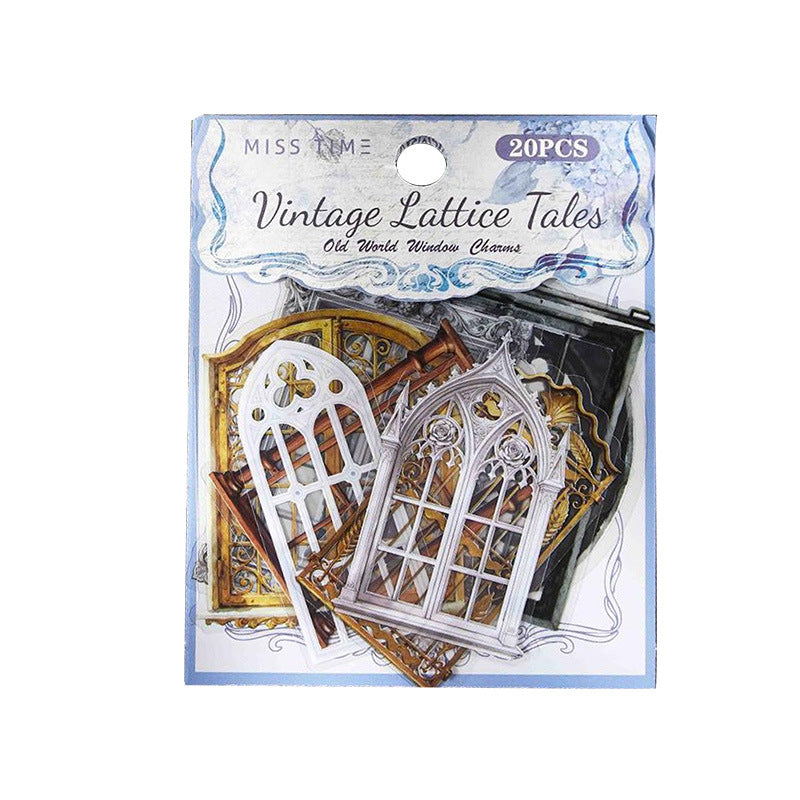 20 Pcs Vintage Window PET Stickers FGGSWY