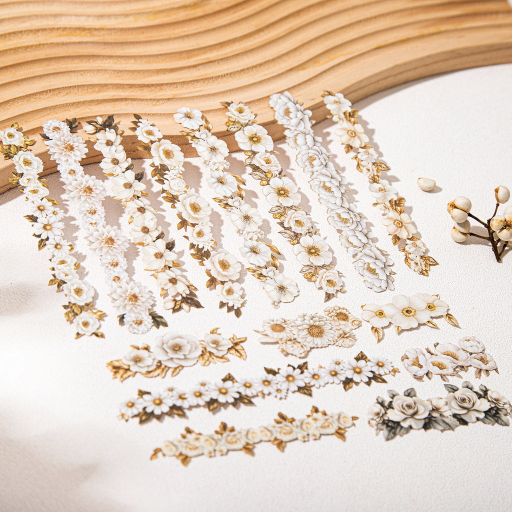 15 Pcs Vintage Flower Stickers LGHL
