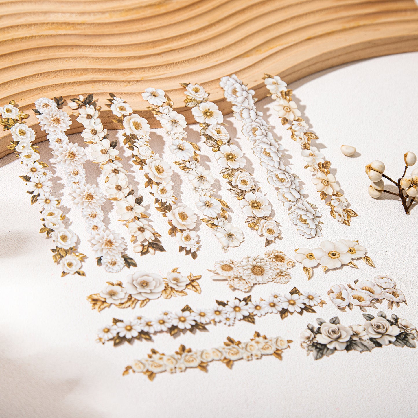 15 Pcs Vintage Flower Stickers LGHL