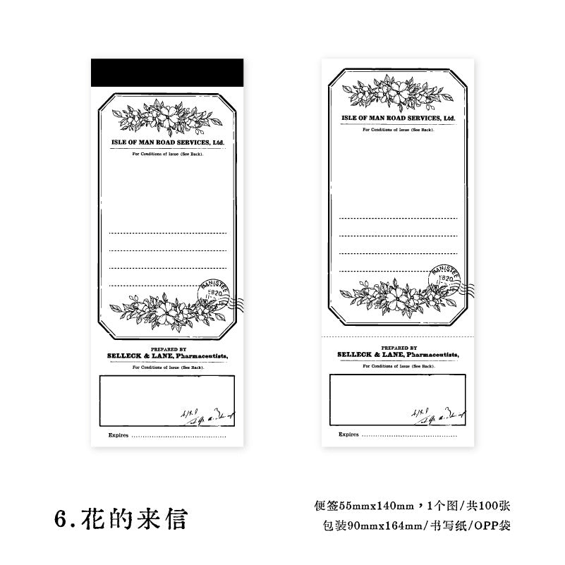 100 Pcs Vintage Notepad Paper CYXJ