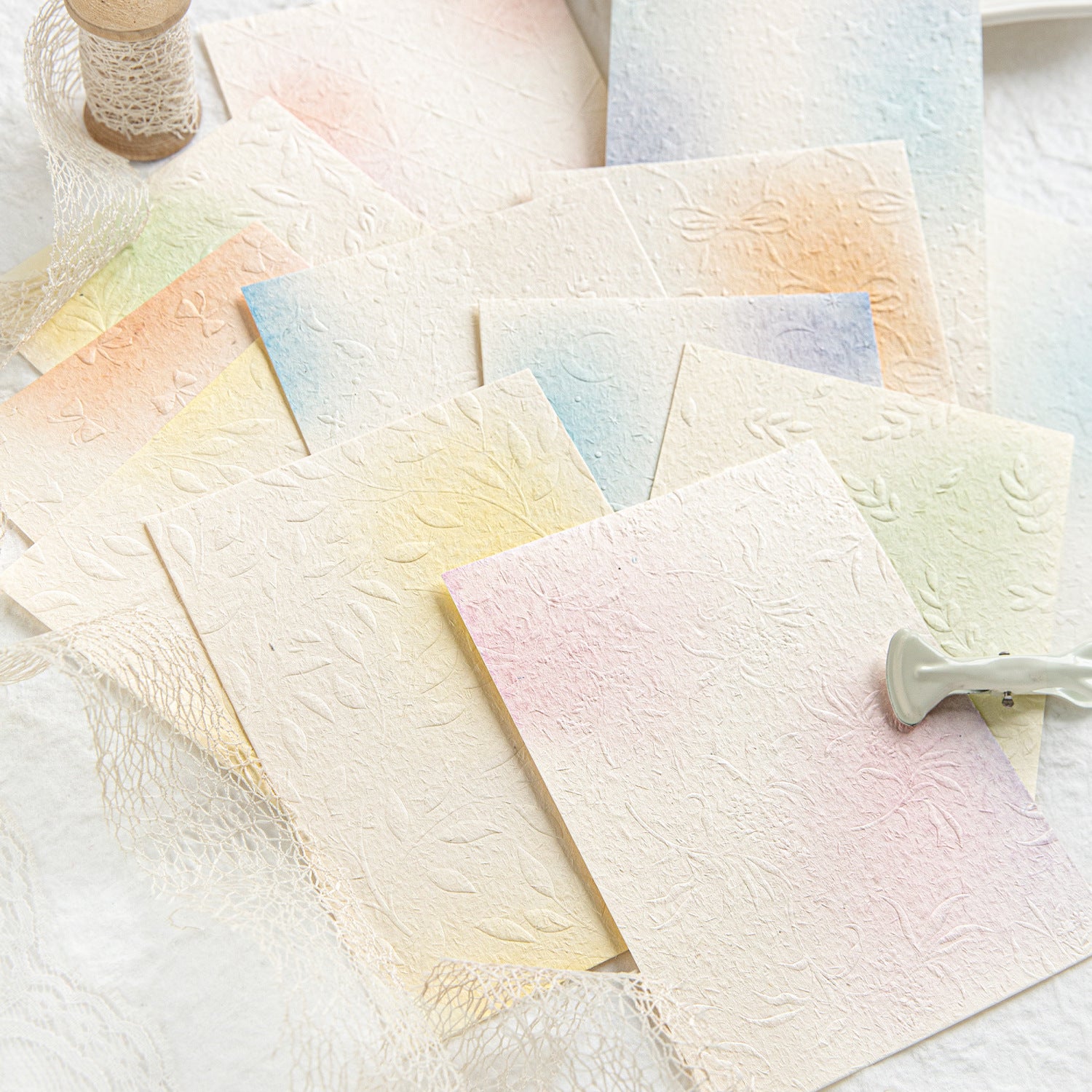 23 Pcs Rainbow Color Textured Paper SCSH