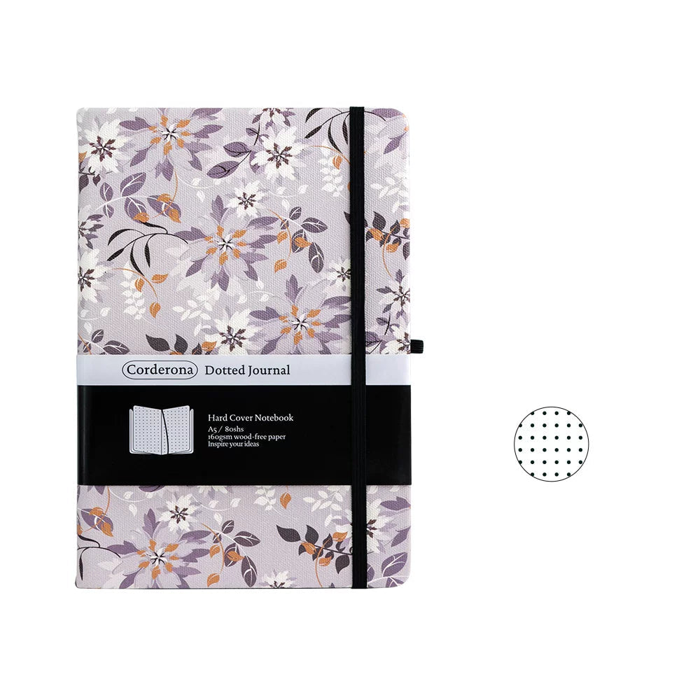 Art Series A5 Hardcover  Notebook - Grey Floral