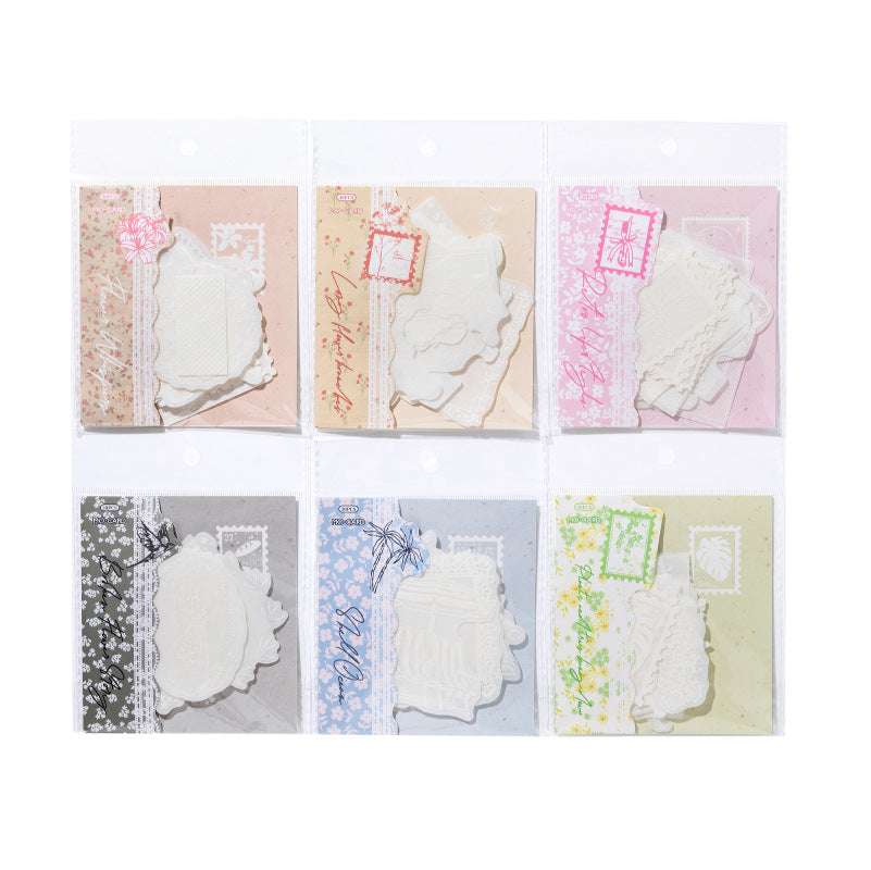 20 Pcs White Botanical Stickers BWSZ