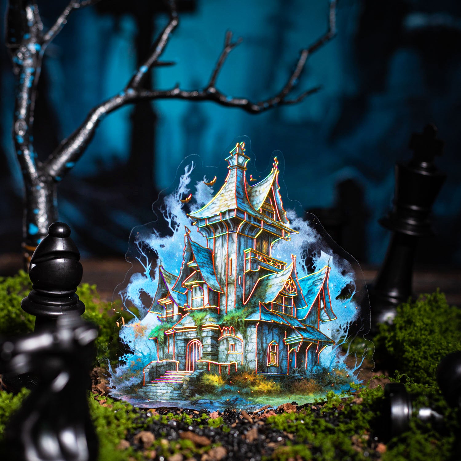 5 Pcs Castle PET Stickers HFCB