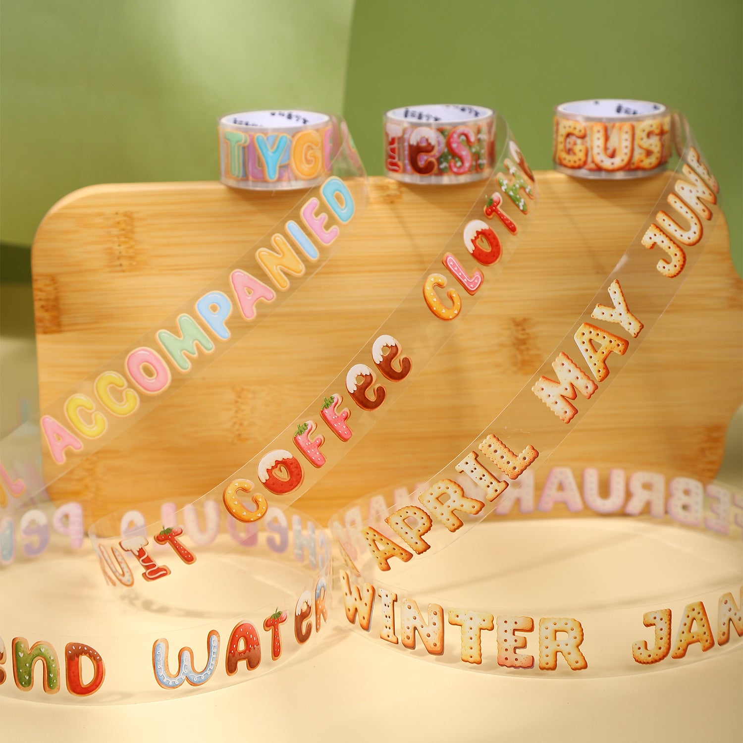 1 Roll Cookie Letter Planner Stickers Tape ZMBG