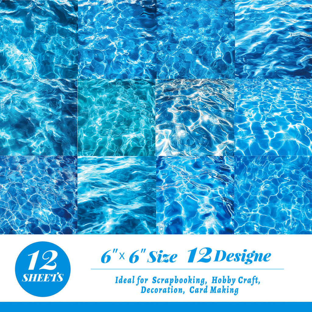 6 inch Water Texture Scrapbook Paper Pad PA836