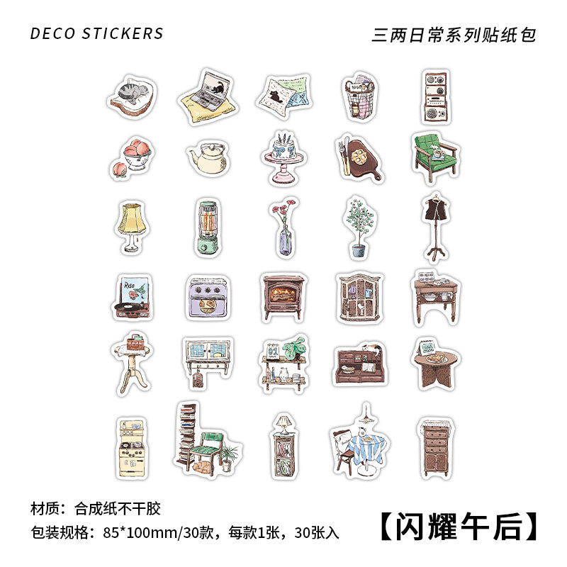 30 Pcs Vintage Scrapbook Stickers SLEC
