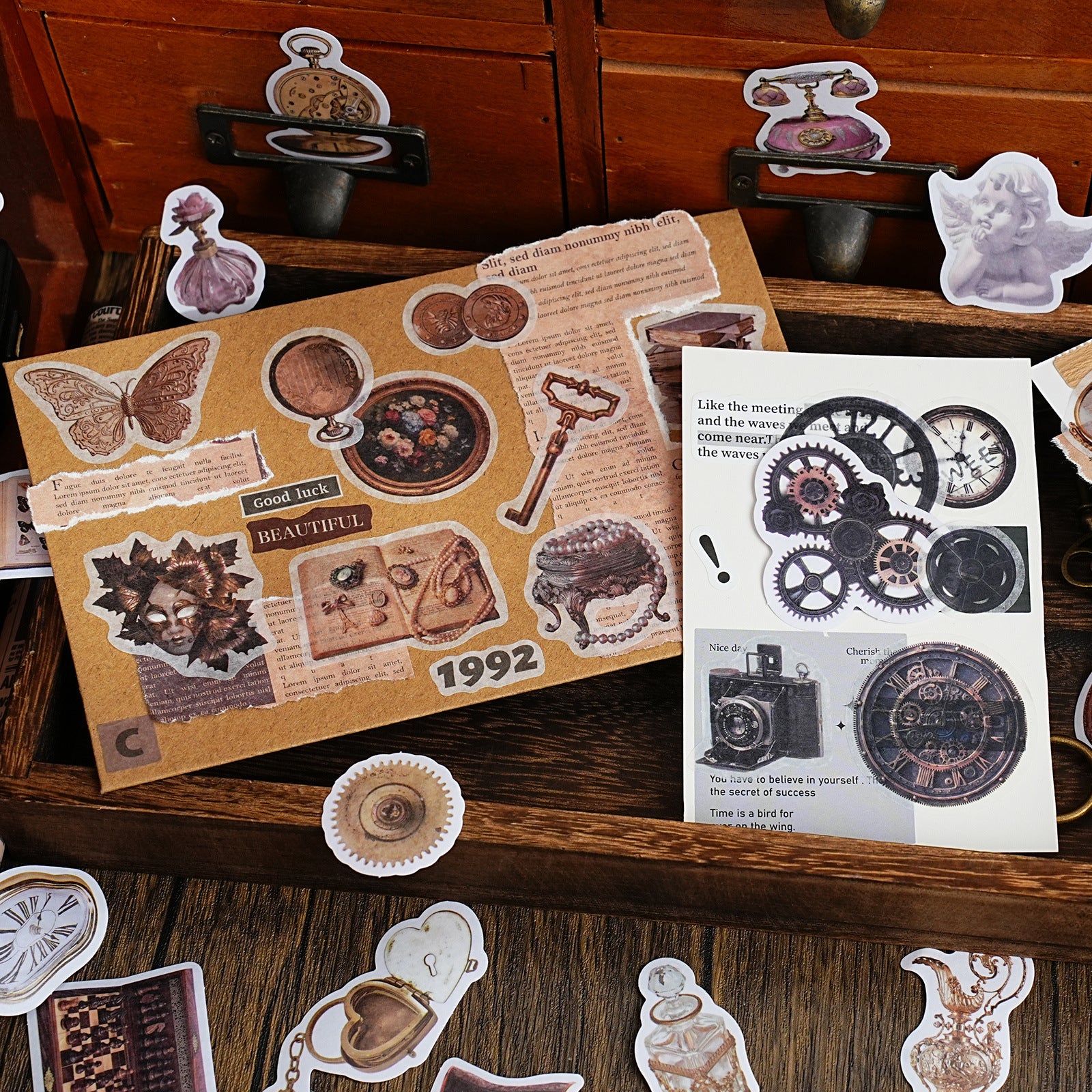 50 Pcs Vintage Gadgets Stickers LJMJ