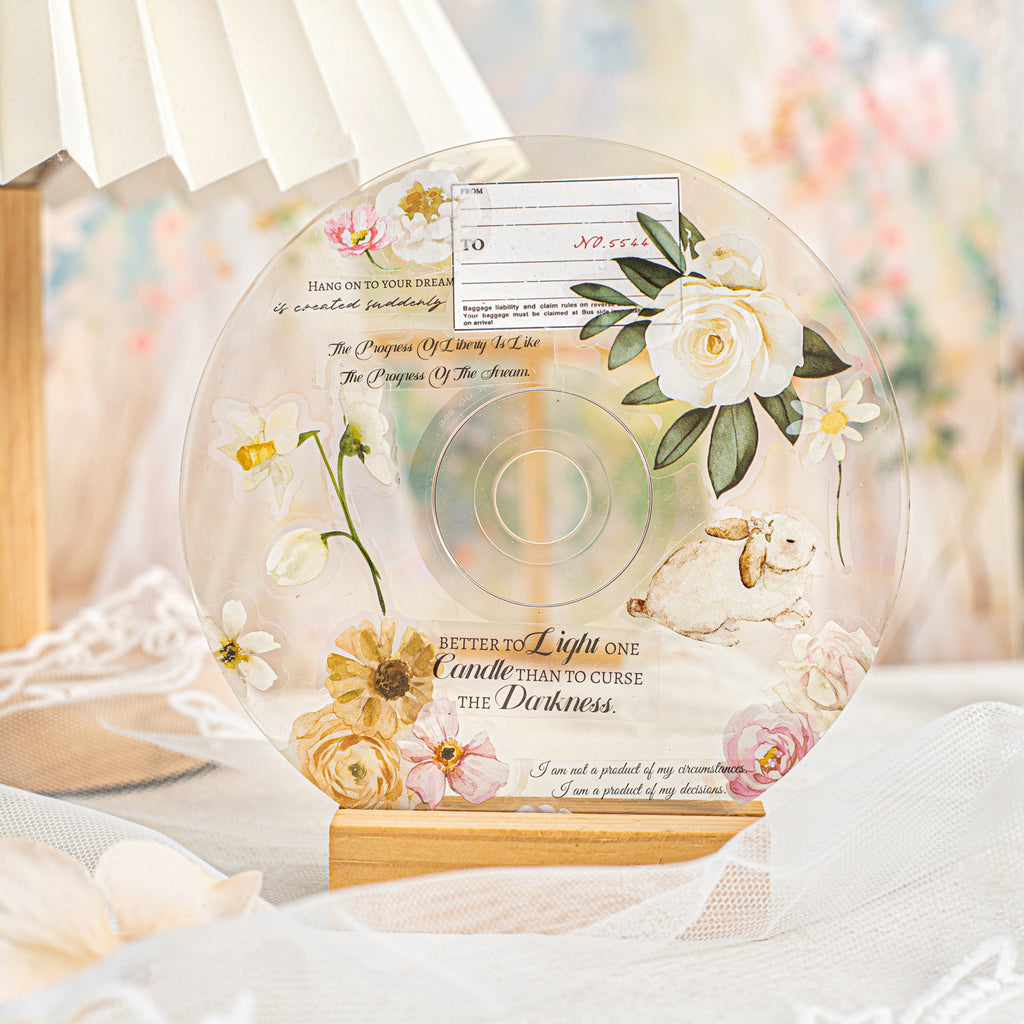 10 Sheets Flower PET Stickers Book HJTM