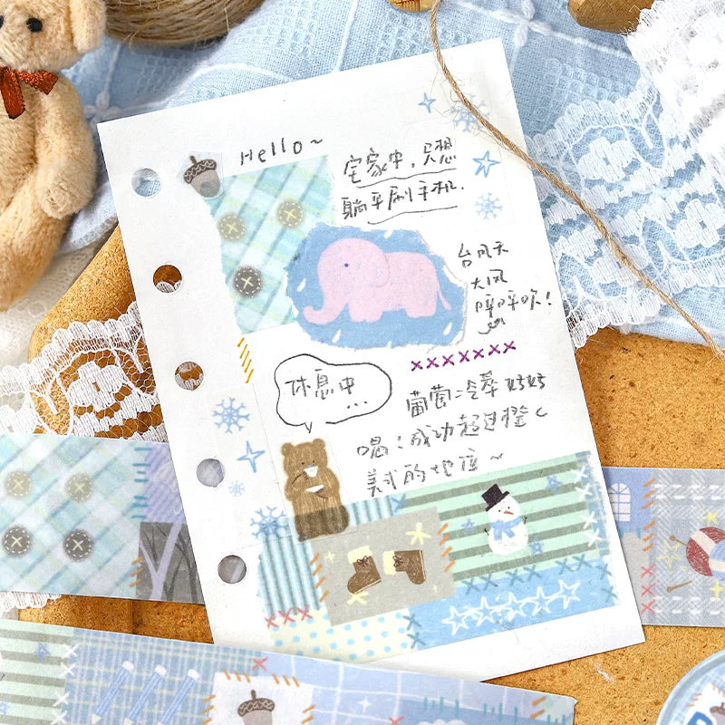 Cozy Cottagecore Patchwork Washi Tape - Happy Sewing