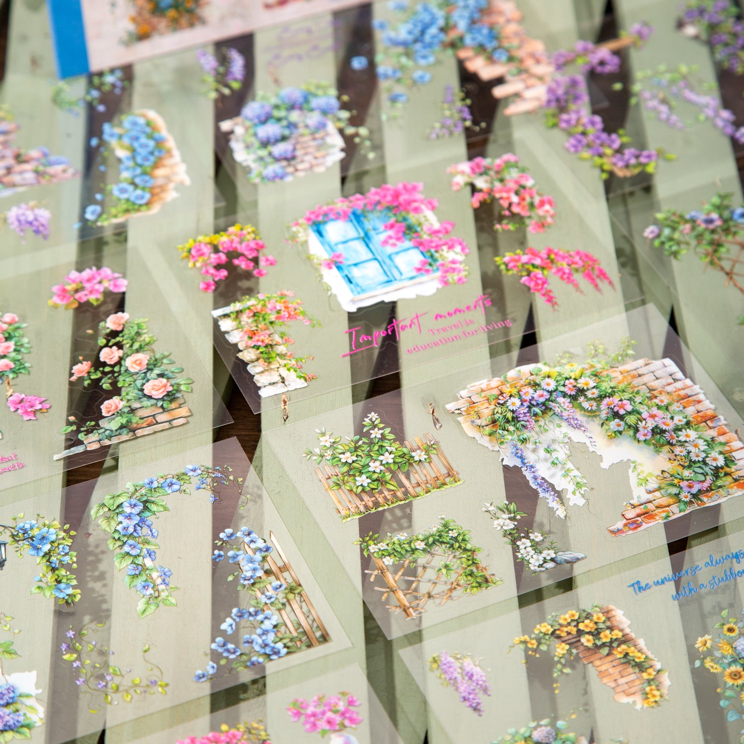 16 Sheets Garden Vine PET Stickers Book BYWDJL