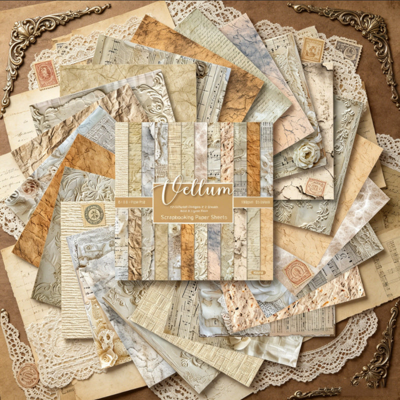 6 inch Aged Ephemera Scrapbook Paper Pad SKP612