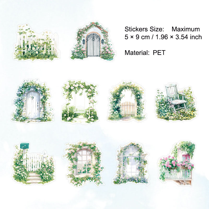 20 Pcs Garden Theme PET Stickers MYDLY