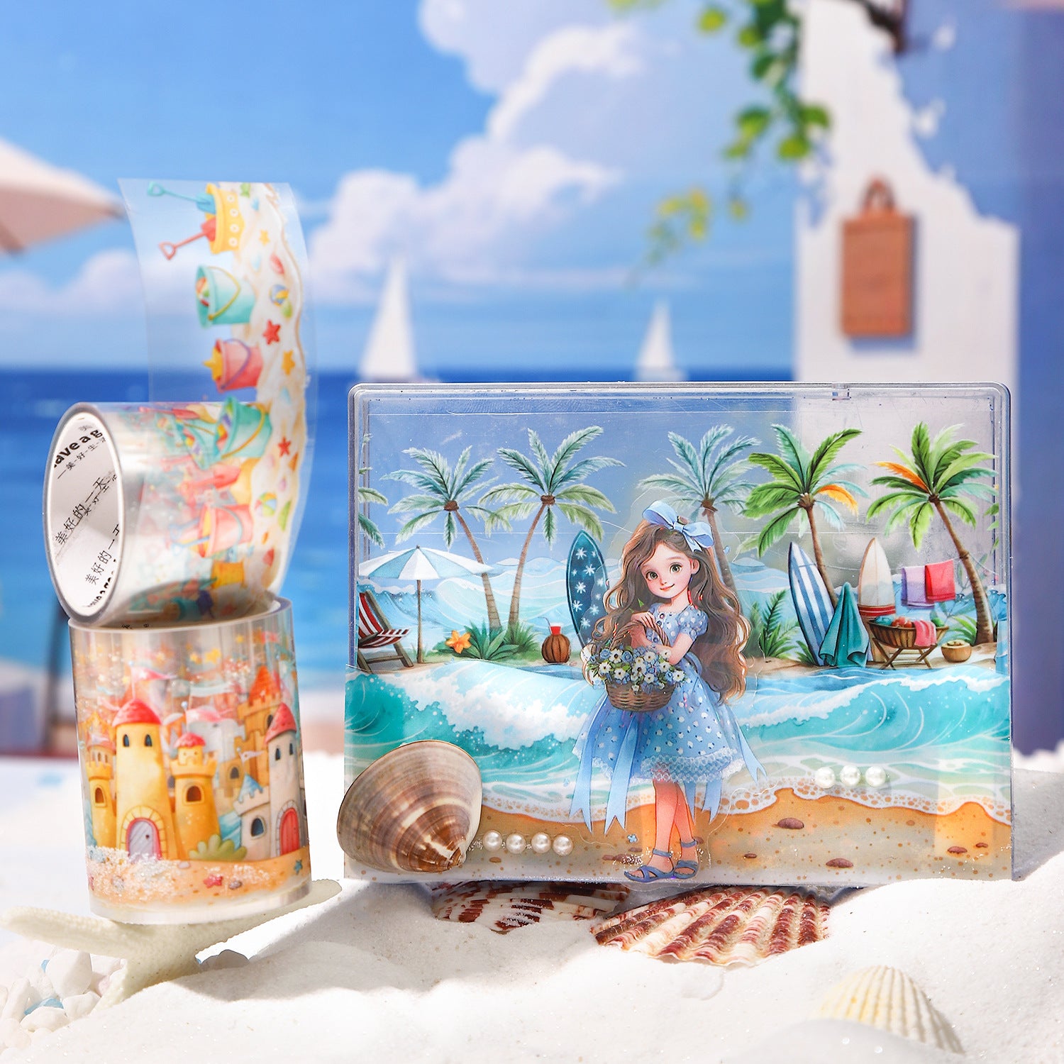 2 Rolls Summer Beach PET Tapes Set SXHB
