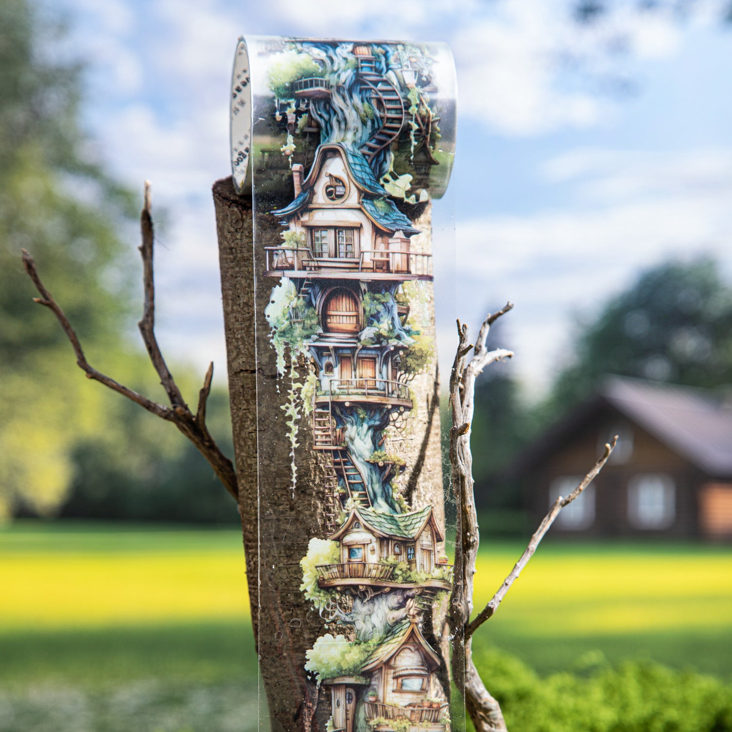 1 Roll Fairy Tree House PET Tape QHXW