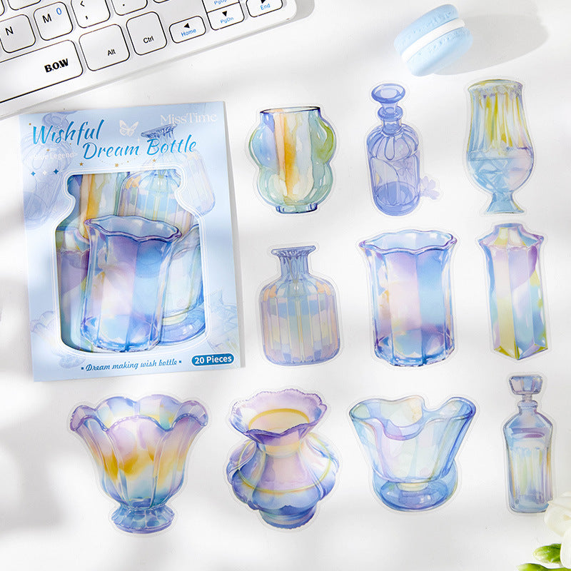 20 Pcs Dream Bottle PET Stickers XYZMP