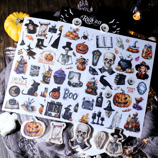 3 Sheet Halloween Rub on Stickers