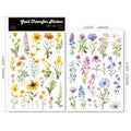 2 Sheets Waterproof Rub on Stickers - Flowers
