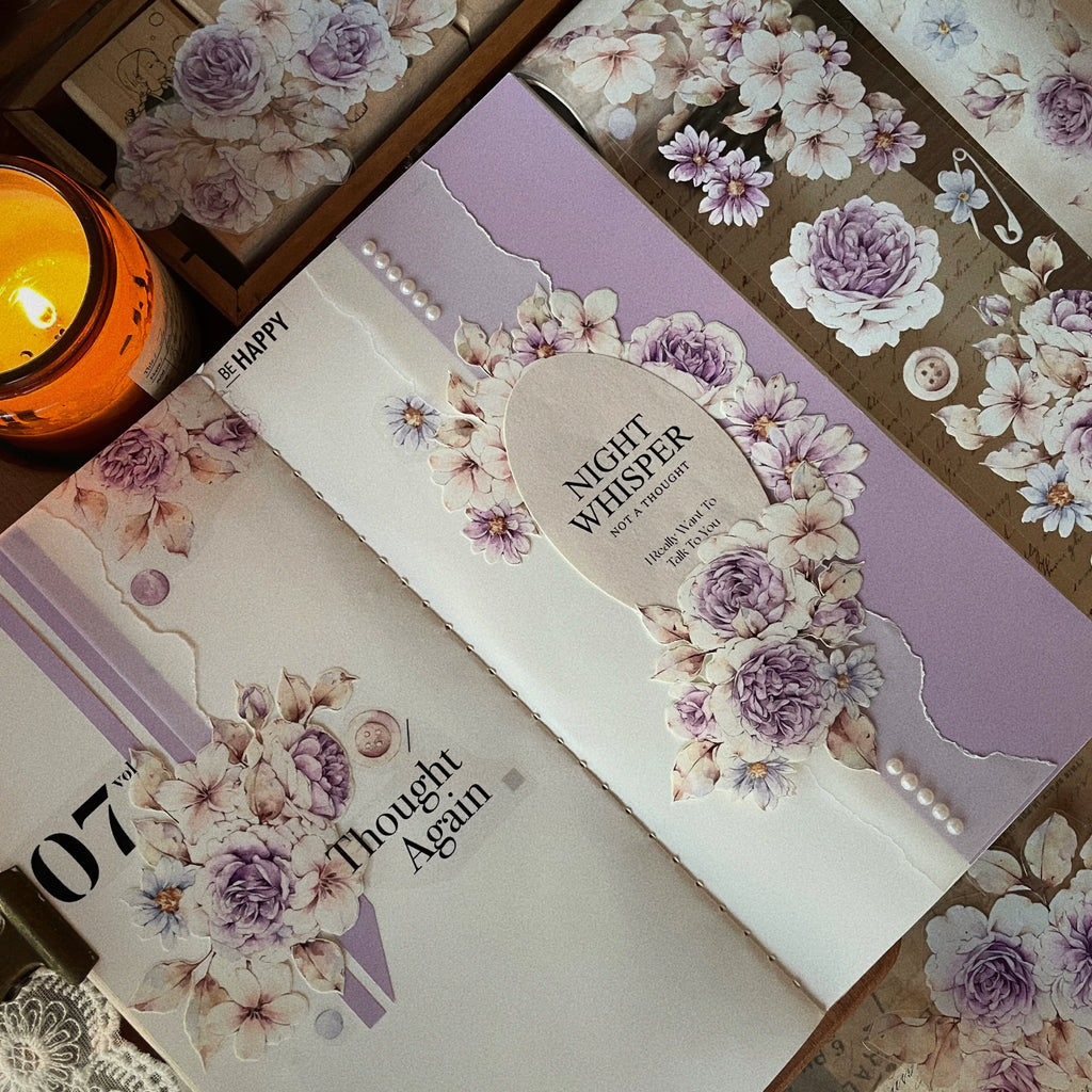 Floral Decorative Tape Rolls- Twilight Mountain Violet