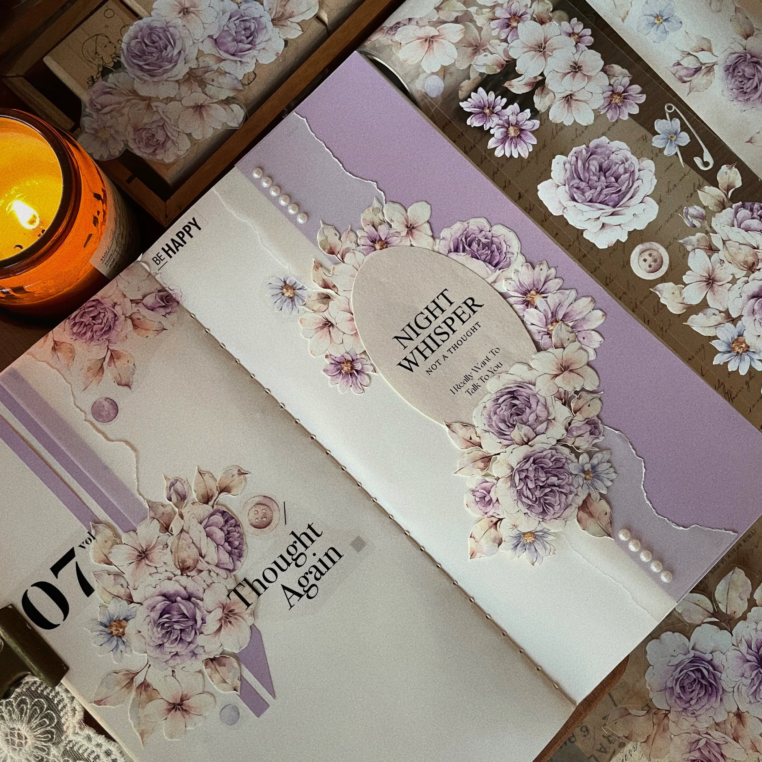Floral Decorative Tape Rolls- Twilight Mountain Violet