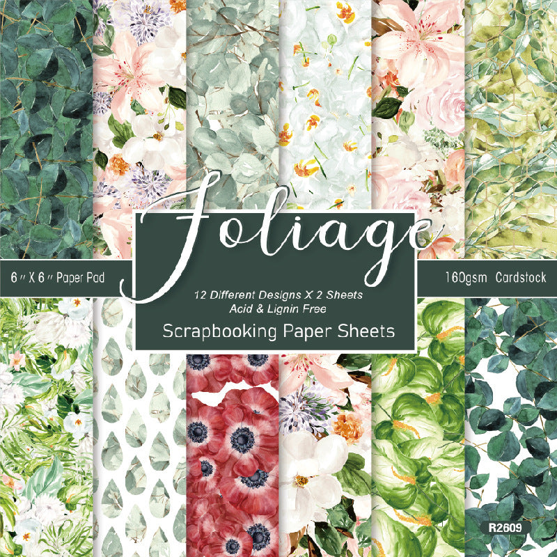 6 inch Leaf Scrapbook Paper Pad SKP609