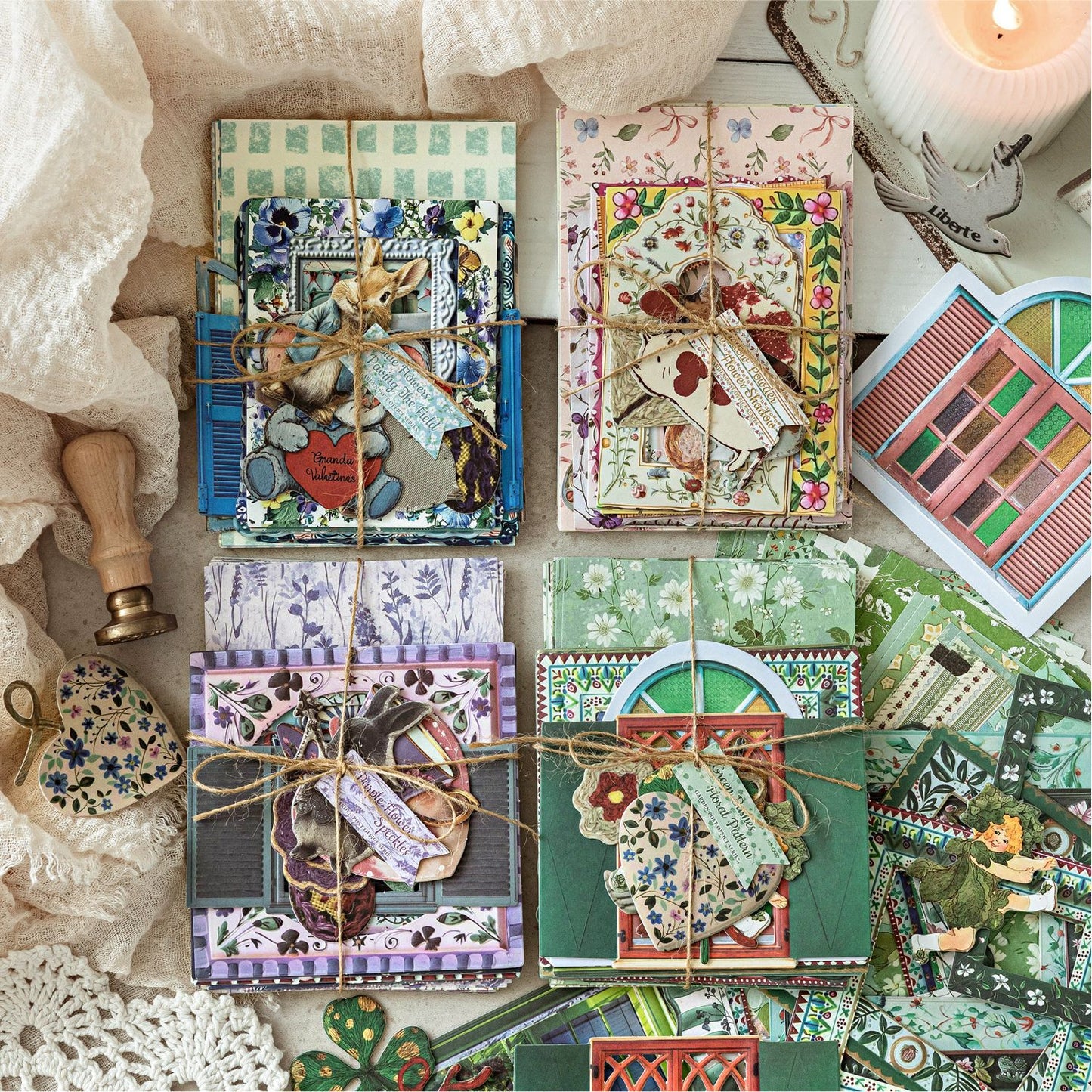 45 Pcs Floral Journal Paper and Sticker Kit HYYY