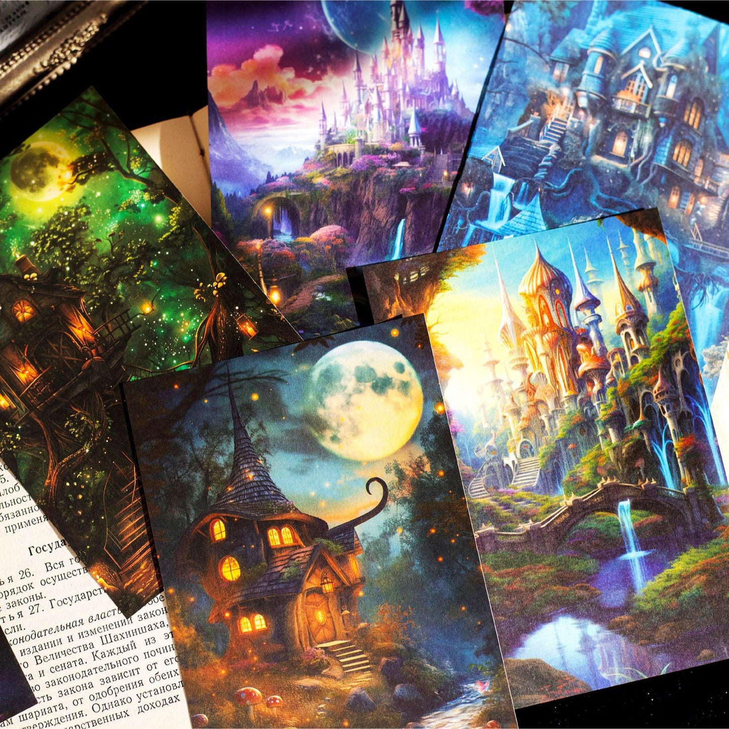 30 Pcs Fantasy Forest Junk Journal Paper QHLD