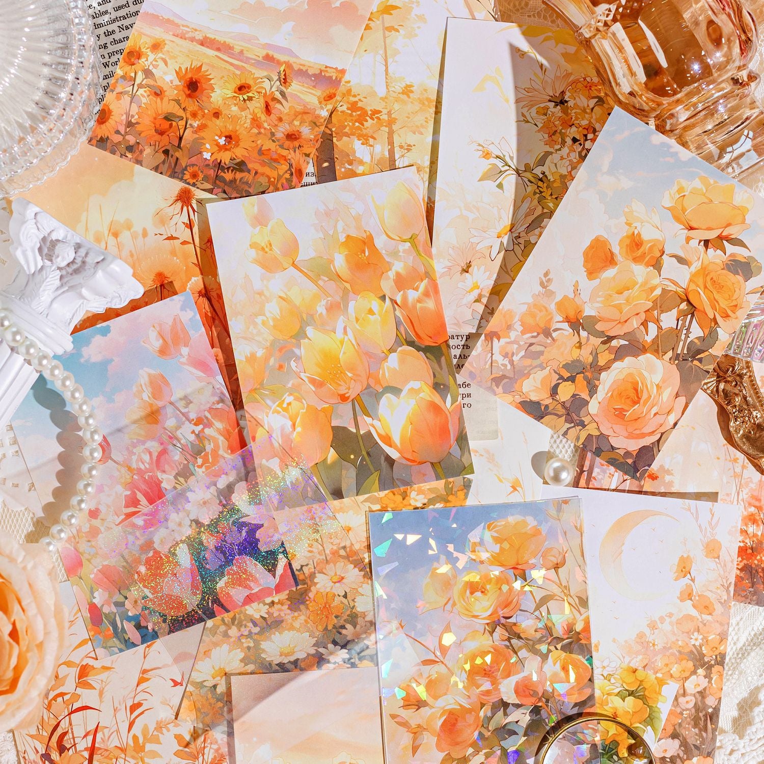 30 Pcs Floral Scrapbook Paper MZHJ