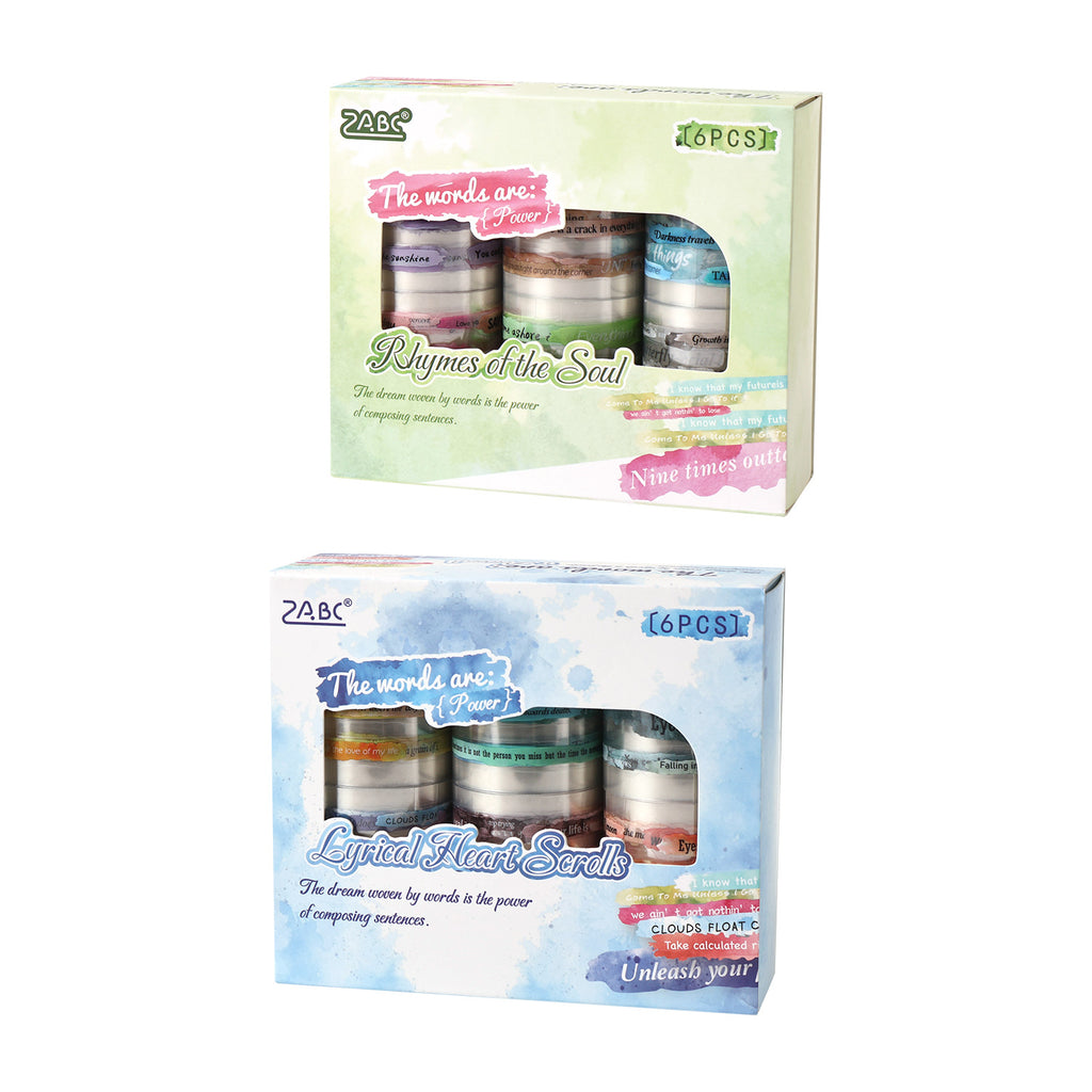 6 Rolls Waterclor Words Sentence Stickers Tapes Set CHTTL