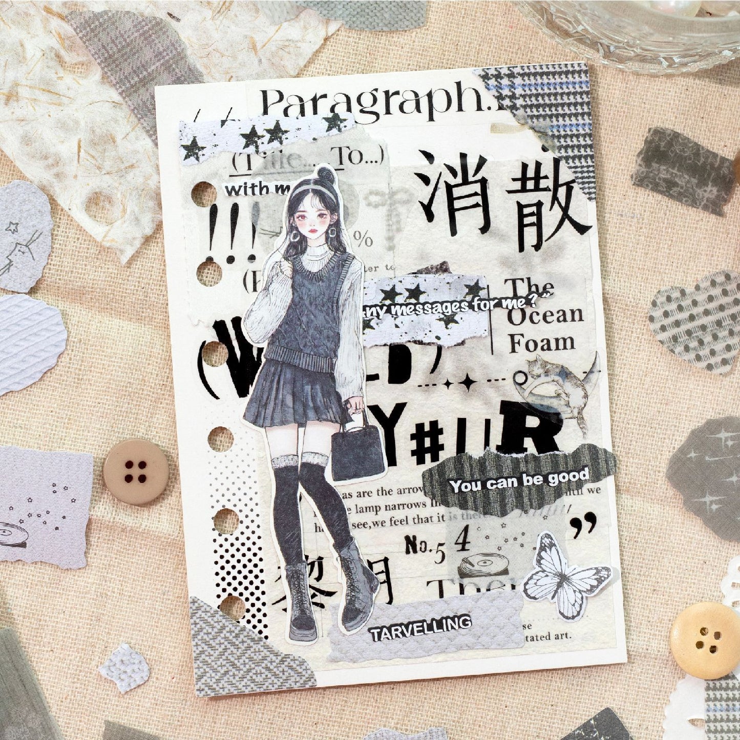 50 Pcs Fabric Texture Stickers BYSH