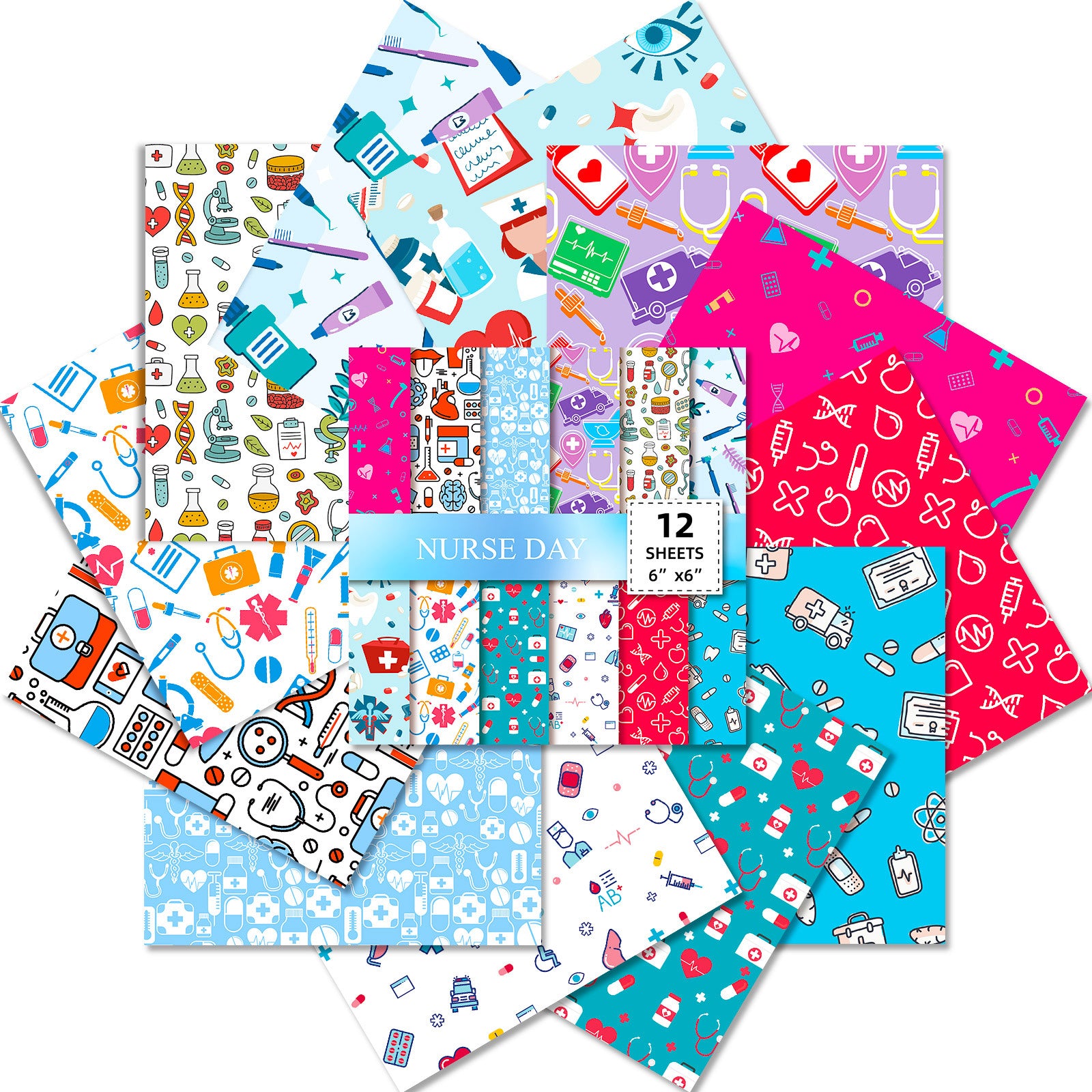 6 inch Nurses' Day Scrapbook Paper Pad PA807