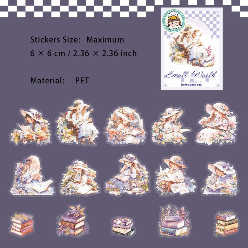 15 Pcs Cute Little Girl PET Stickers XXSJ