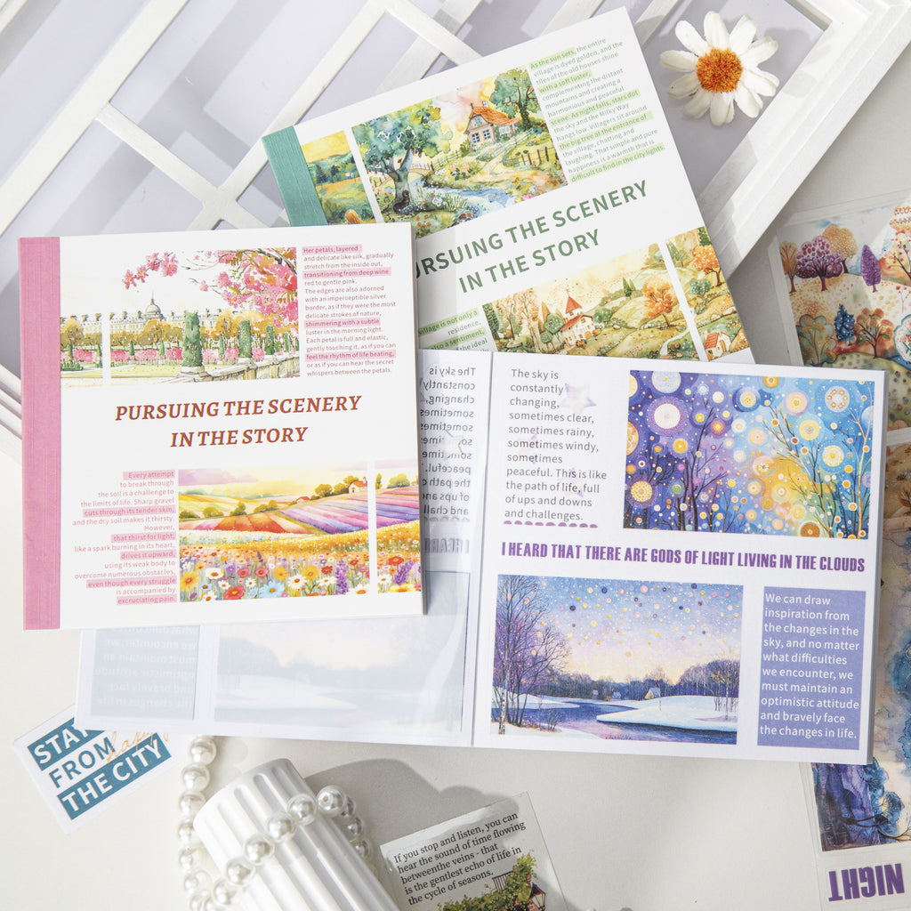 20 Sheets Country Landscape Stickers Book ZXGSLJS