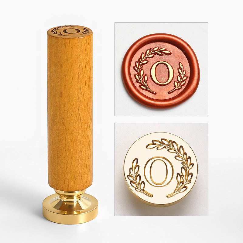 Vintage Alphabet: Wooden Handle Wax Seal Stamp Set