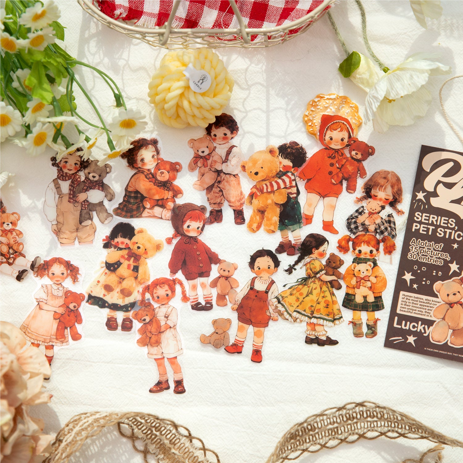 30 Pcs Childhood Theme PET Stickers XXLY