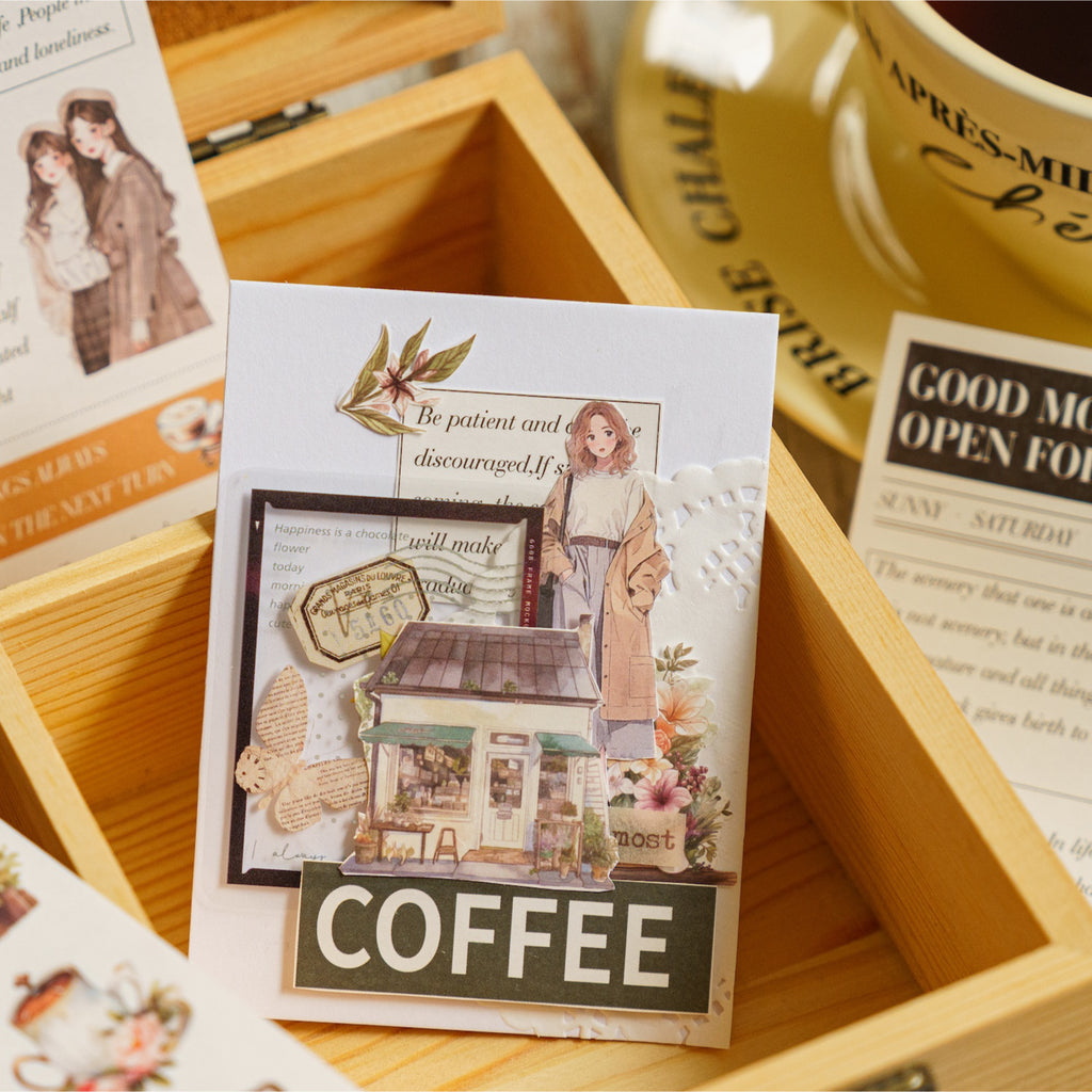 30 Pcs Coffe Theme Junk Journal Paper KFZL
