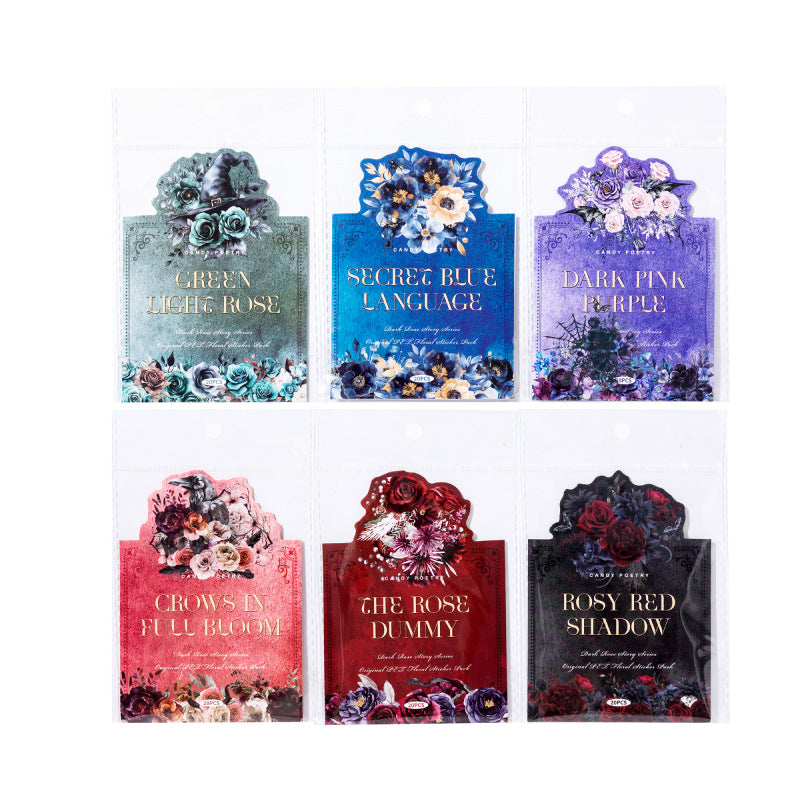 20 Pcs Gothic Rose Stickers ANMGGS