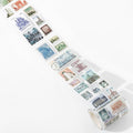 Vintage Philately Stamp PET Sticker Sheet Strip- Architecture