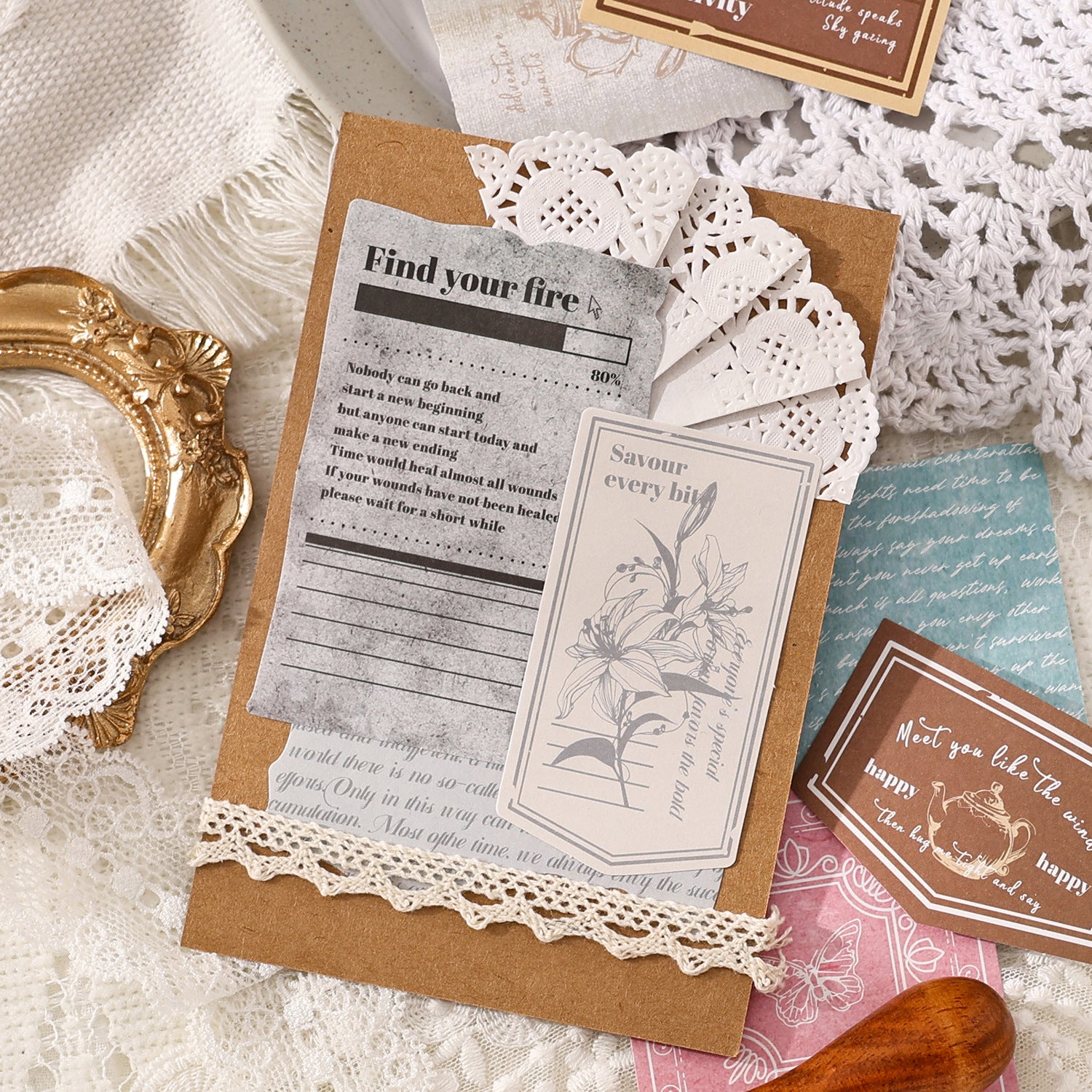 20 Pcs Vintage Journal Stickers GYXJ