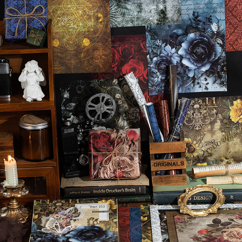 10 Pcs Gothic Theme Scrapbook Paper MGCS