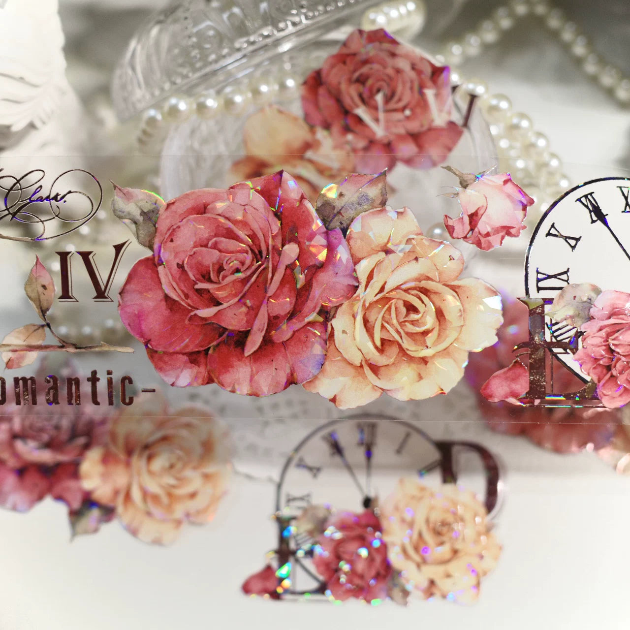 Floral Decorative Tape Rolls- Antique Rose