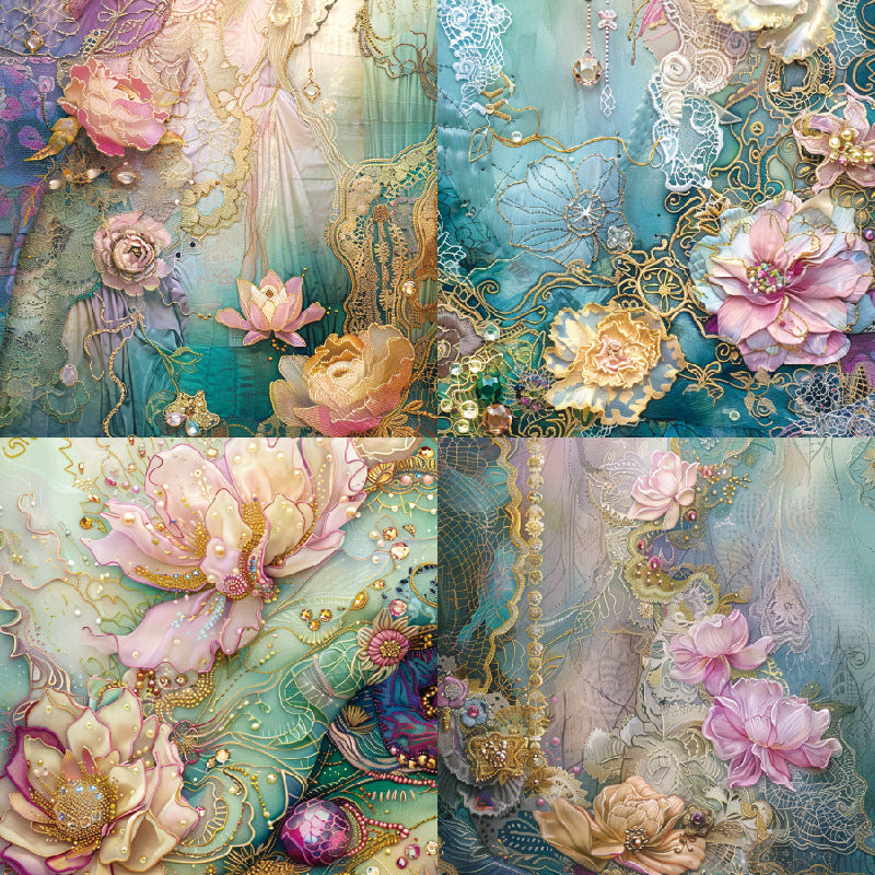 6 inch Fantasy Floral Scrapbook Paper Pad SKP301