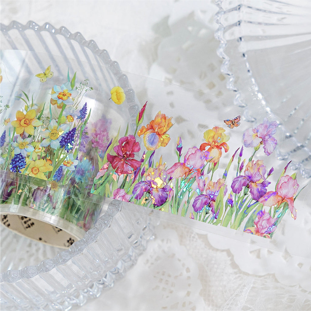 Shell-Shine Die-Cut Botanical Flower PET Tape