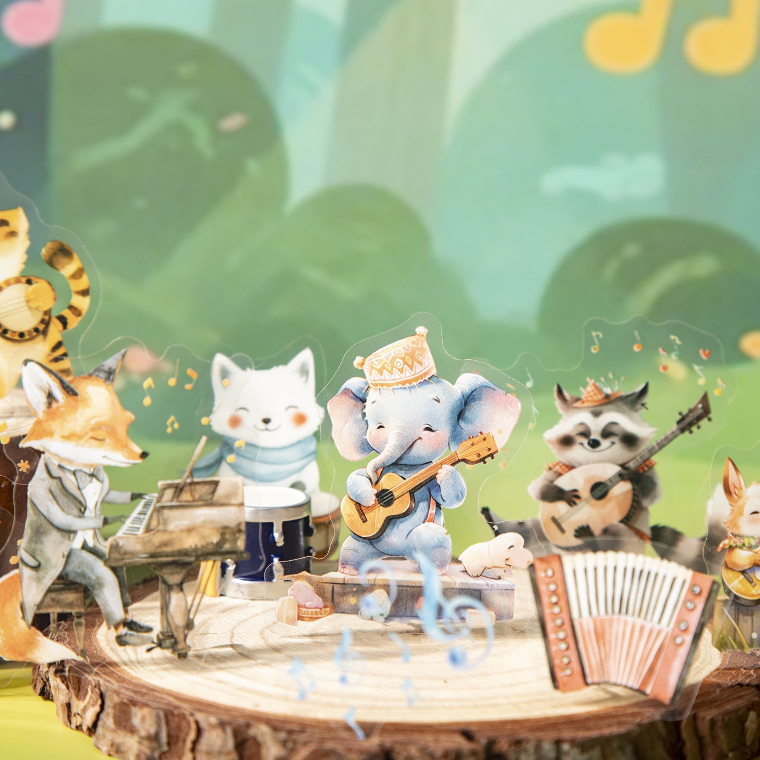 15 Pcs Musical Animal PET Stickers DWYYH
