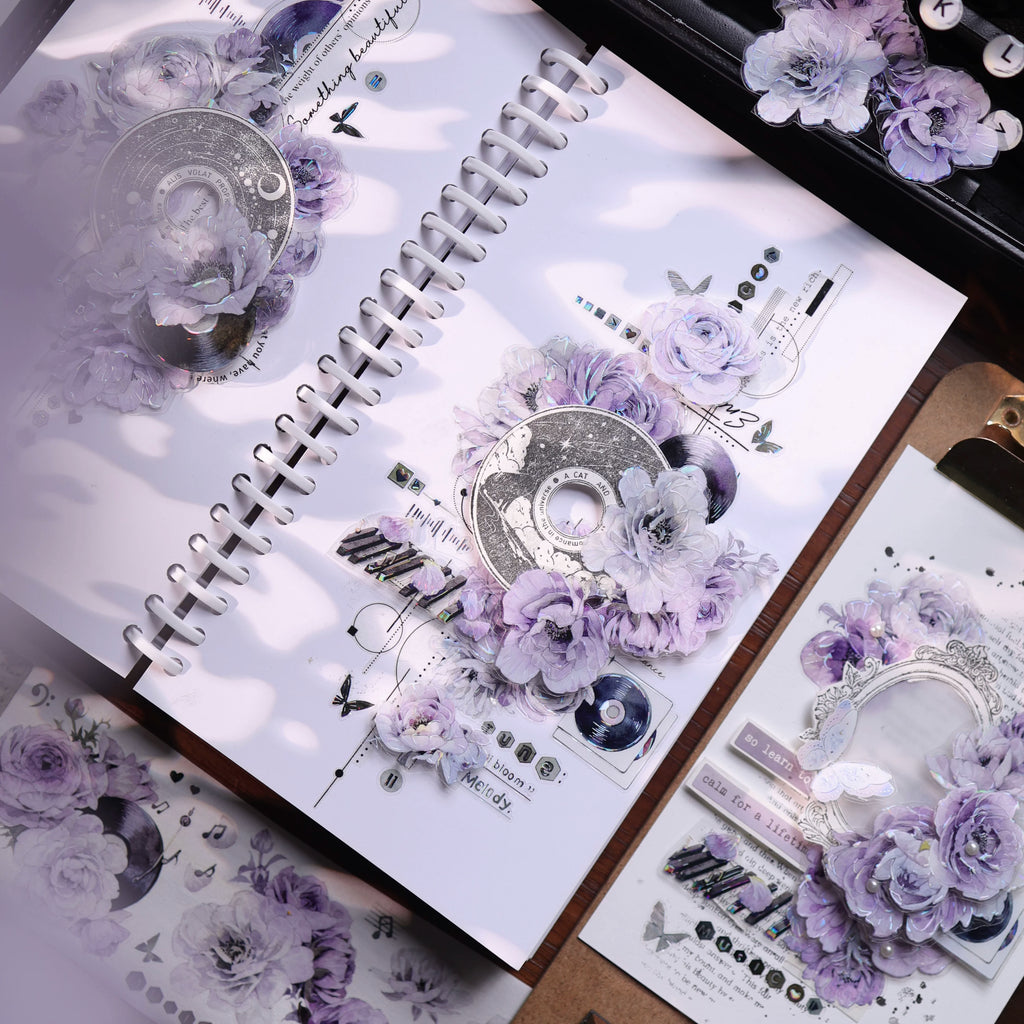 Floral Decorative Tape Rolls- Violet Echoes